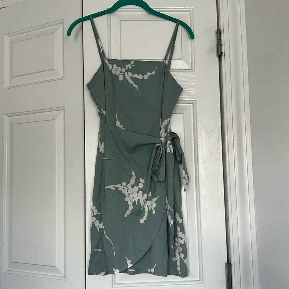 Blue mini sundress with white floral